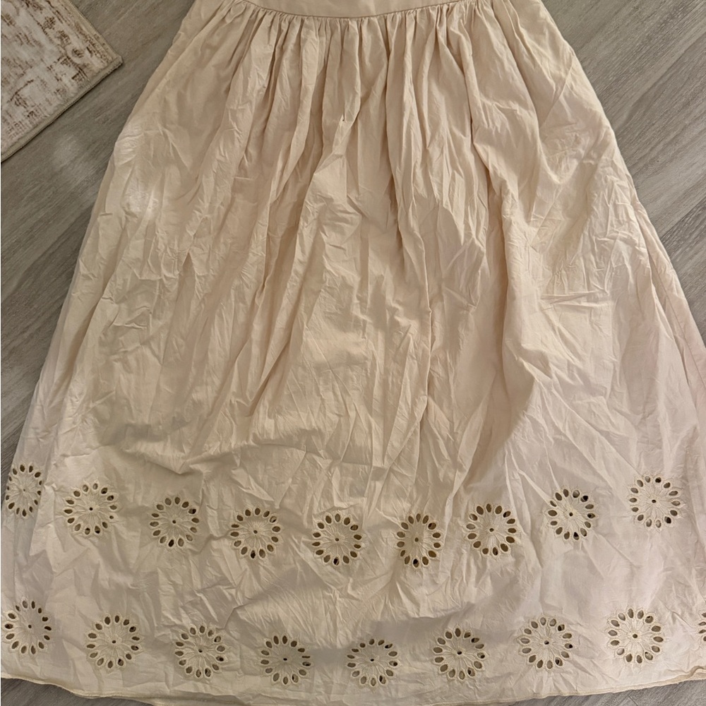 Mango Cream Eyelet Maxi Skirt